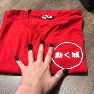 Moving castle merchandise red world long sleeve